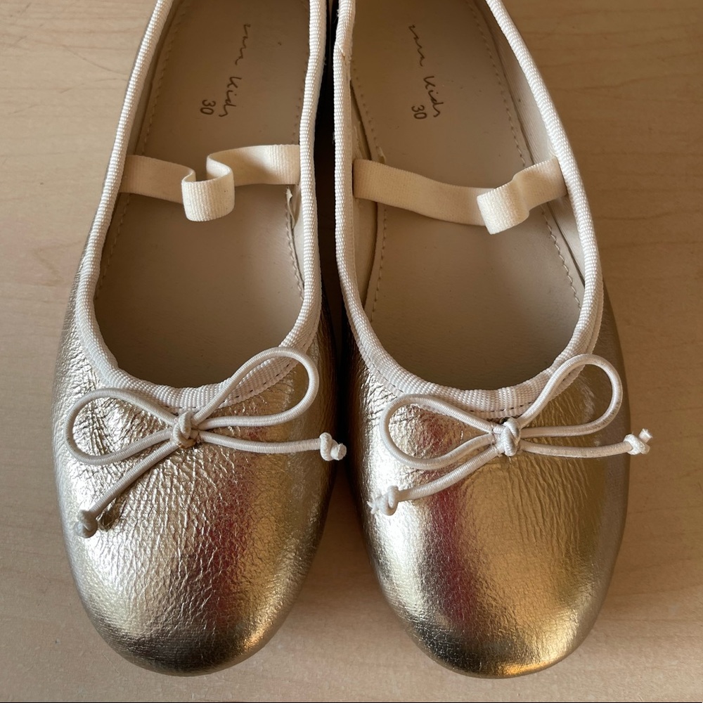 Zara Gold Ballet Flats Size 30 US Size 12